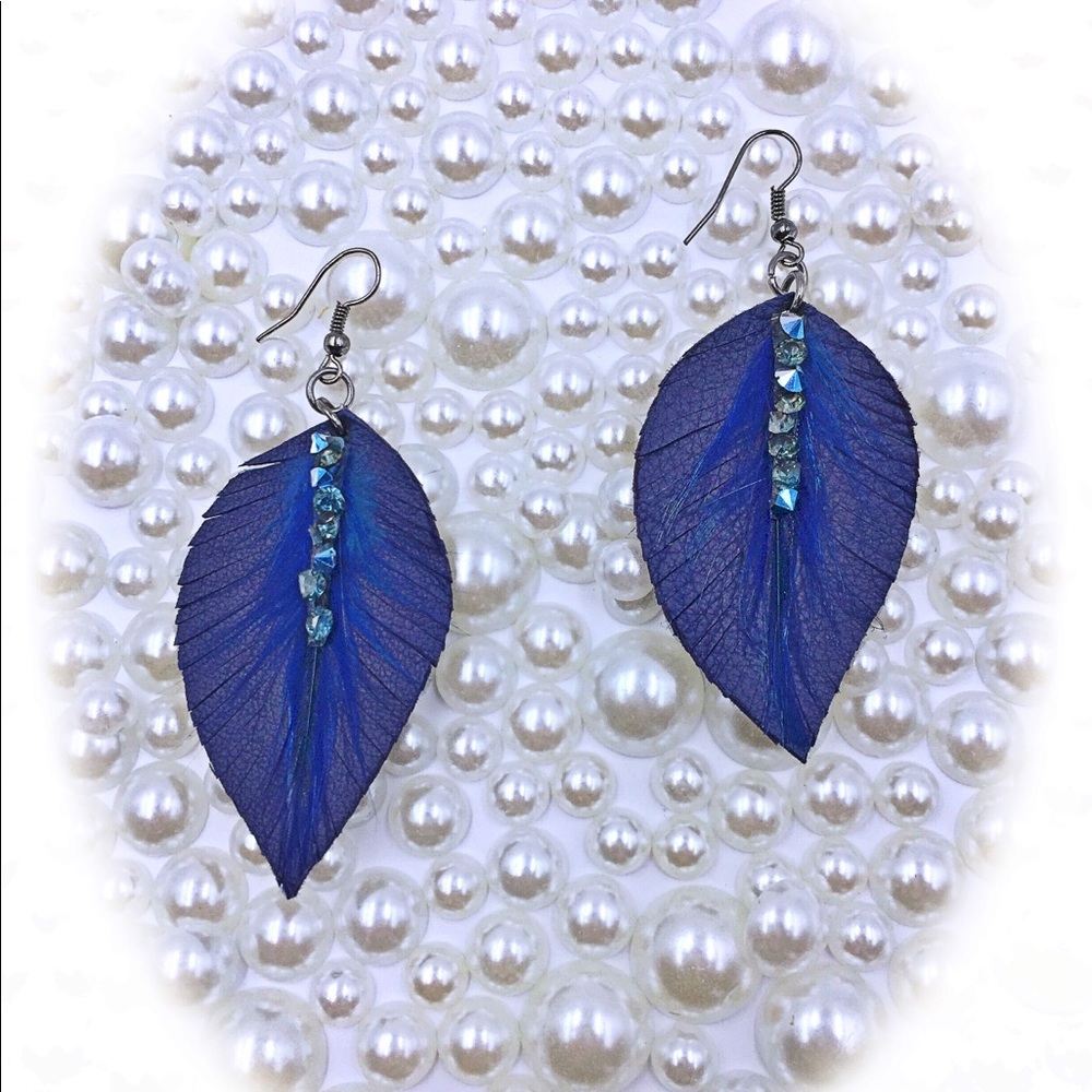 Blue Feather Earrings (RED SOLD OUT)